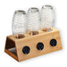 Holz Flaschenständer Bambus passend für 3 Sodastream Flaschen Abtropfschale