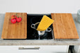 XL Holz Schneidebrett Herdabdeckplatte 50x28cm Bambus Küchenbrett Holzbrett Saftrille