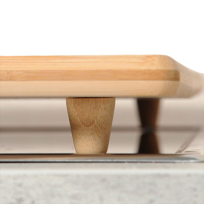 XL Holz Schneidebrett Herdabdeckplatte 50x28cm Bambus Küchenbrett Holzbrett Saftrille