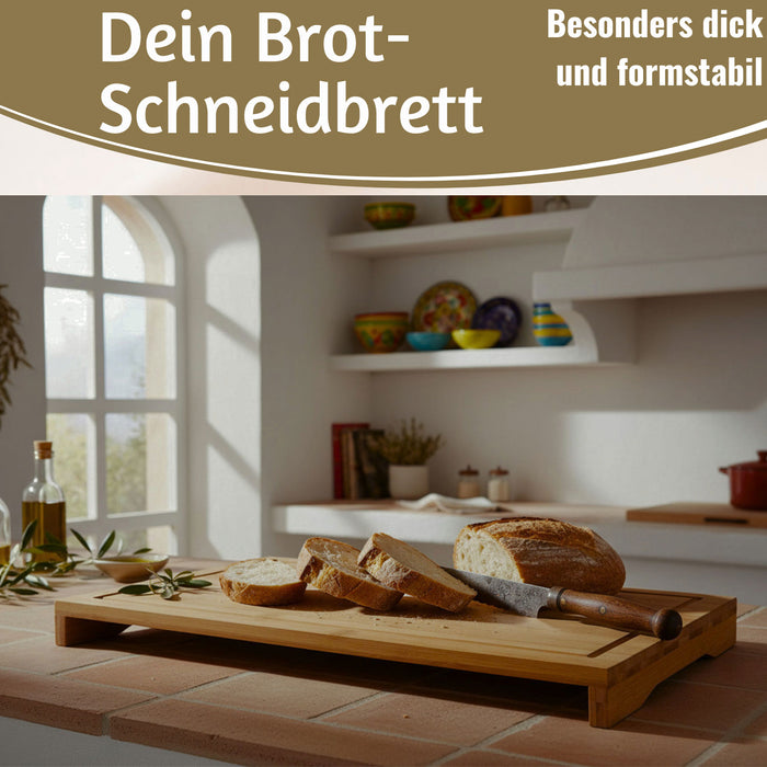 KI-generiertes Bild,XL Holz Schneidebrett Herdabdeckplatte 54x28cm Bambus Küchenbrett Holzbrett Saftrille