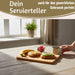 KI-generiertes Bild,3x Holz Frühstücksbrett Essbrettchen 22x14cm Set Bambus Küchenbrett Holzbrett