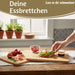 3x Holz Frühstücksbrett Essbrettchen 22x14cm Set Bambus Küchenbrett Holzbrett