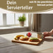 3x Holz Frühstücksbrett Essbrettchen 22x14cm Set Bambus Küchenbrett Holzbrett
