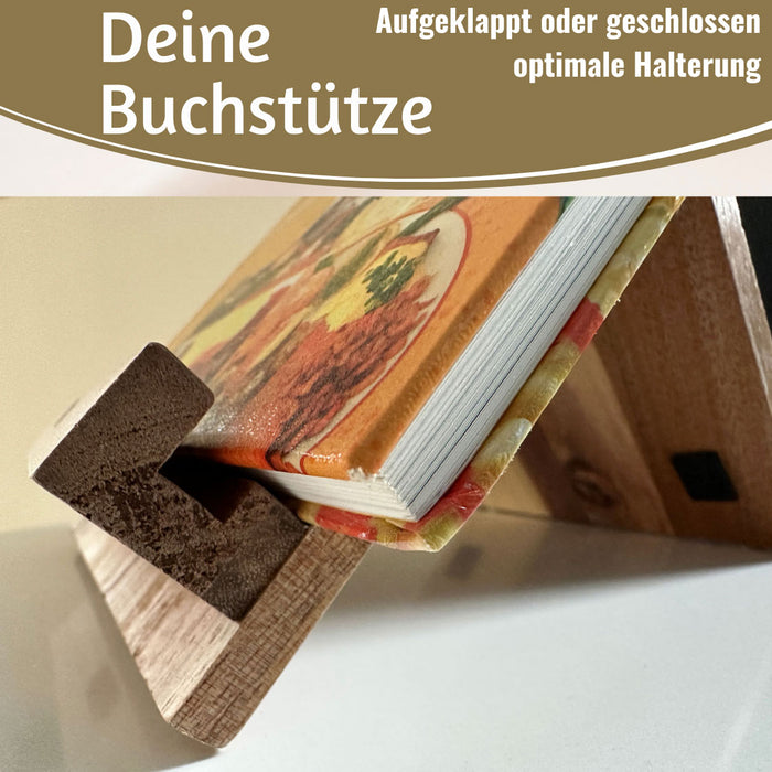 Holz Kochbuchhalter Bambus 23x18cm Braun Tablett-Halterung für iPad´s