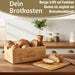 KI-generiertes Bild,Retro Holz Brotkasten Braun 30cm 2in1 mit Deckel Schneidebrett Brotbox