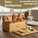 KI-generiertes Bild,Retro Holz Brotkasten Braun 30cm 2in1 mit Deckel Schneidebrett Brotbox