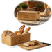 KI-generiertes Bild Retro Holz Brotkasten Braun 30cm 2in1 mit Deckel Schneidebrett Servierbrett Brotbox