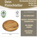 Holz Fleischteller Servierteller 25cm Akazie Rund Schneidebrett Vesperbrett