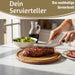 Holz Fleischteller Servierteller 25cm Akazie Rund Schneidebrett Vesperbrett