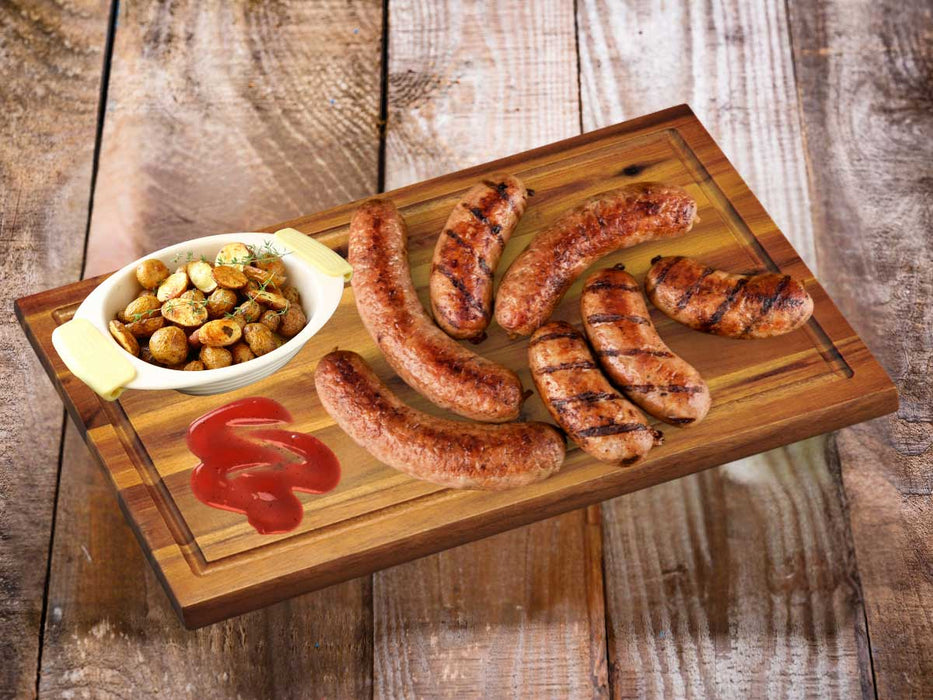 Profi Holz Schneidebrett Akazie 40x26x1,5cm Saftrille Küchenbrett Tranchierbrett