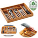 Besteckkasten Holz 38cm 6 Fächer Bambus Schubladeneinsatz Besteckbox mit Griffen