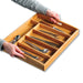 Besteckkasten Holz 38cm 6 Fächer Bambus Schubladeneinsatz Besteckbox mit Griffen