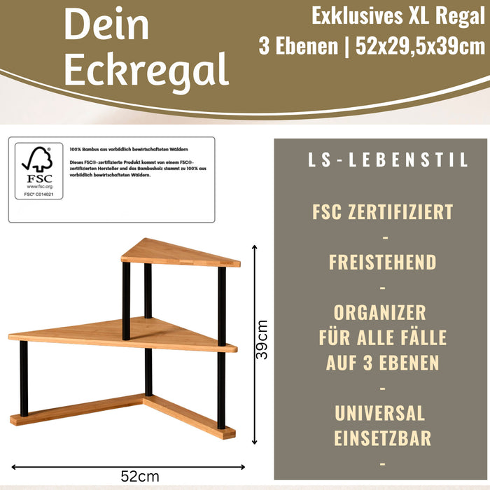 KI-generiertes Bild,Holz Küchenregal Eckregal 39x52cm Metall stehend Aufbewahrungsregal Gewürzregal