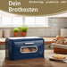Vintage Brotkasten Blau 30cm Metall mit Deckel Retro Brotbox Aufbewahrungskorb