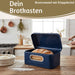 Vintage Brotkasten Blau 30cm Metall mit Deckel Retro Brotbox Aufbewahrungskorb