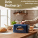 Vintage Brotkasten Blau 30cm Metall mit Deckel Retro Brotbox Aufbewahrungskorb