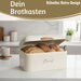 KI-generiertes Bild,Vintage Brotkasten Weiss Slogan Bread 30cm Metall mit Deckel Retro Brotbox Aufbewahrungskorb