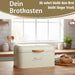 KI-generiertes Bild,Vintage Brotkasten Weiss Slogan Bread 30cm Metall mit Deckel Retro Brotbox Aufbewahrungskorb