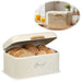 KI-generiertes Bild Vintage Brotkasten Weiß 30cm Slogan Bread Metall mit Deckel Retro Brotbox Aufbewahrungskorb