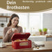 Vintage Brotkasten Rot 30cm Metall mit Deckel Retro Brotbox Aufbewahrungskorb
