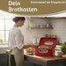 Vintage Brotkasten Rot 30cm Metall mit Deckel Retro Brotbox Aufbewahrungskorb