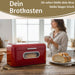 KI-generiertes Bild,Vintage Brotkasten Rot 30cm Metall mit Deckel Retro Brotbox Aufbewahrungskorb