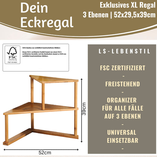 KI-generiertes Bild,Holz Küchenregal Eckregal 39x52cm stehend Aufbewahrungsregal Gewürzregal