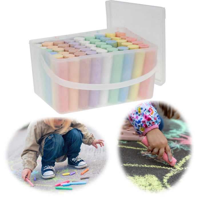 54x XL Straßenkreide 10cm Eimer Jumbo Straßenmalkreide Stifte Bunt Malkreide