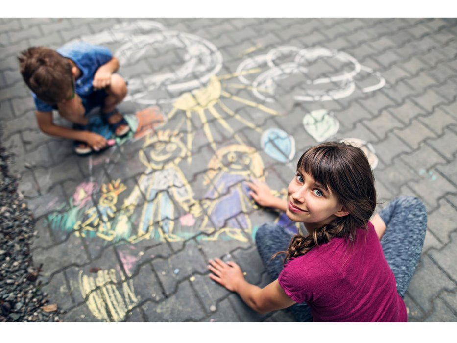 54x XL Straßenkreide 10cm Eimer Jumbo Straßenmalkreide Stifte Bunt Malkreide
