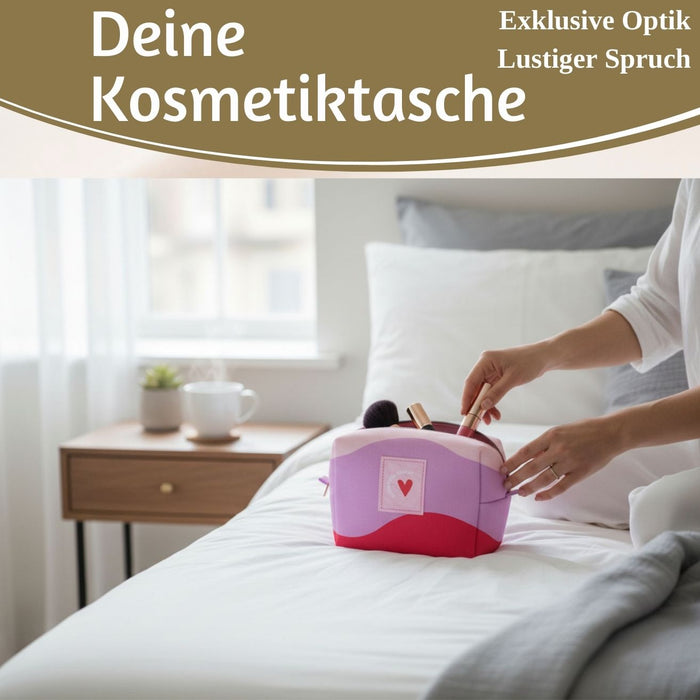 KI-generiertes Bild,Kosmetiktasche Herz 14x11cm kleine Schminktasche Kulturtasche Waschtasche