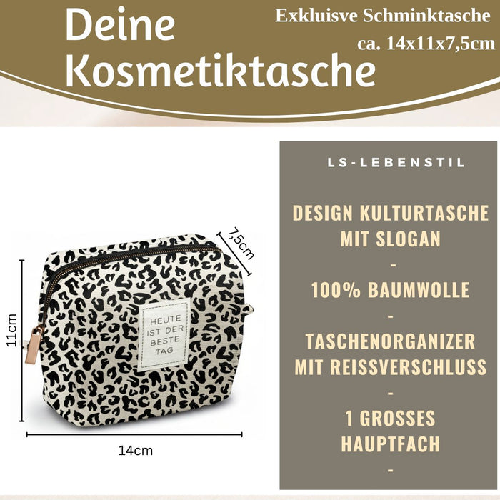 Kosmetiktasche Leo 14x11cm kleine Schminktasche Kulturtasche Waschtasche
