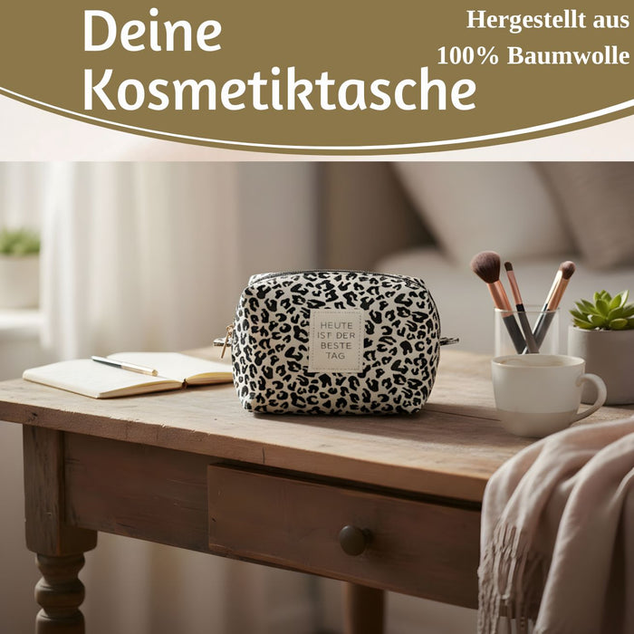 KI-generiertes Bild,Kosmetiktasche Leo 14x11cm kleine Schminktasche Kulturtasche Waschtasche