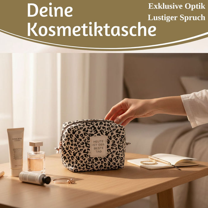 KI-generiertes Bild,Kosmetiktasche Leo 14x11cm kleine Schminktasche Kulturtasche Waschtasche