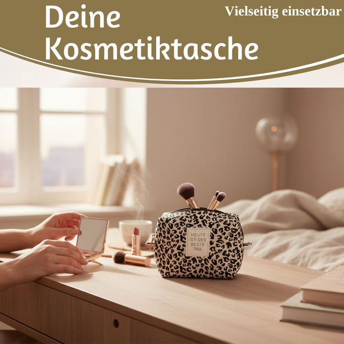 KI-generiertes Bild,Kosmetiktasche Leo 14x11cm kleine Schminktasche Kulturtasche Waschtasche