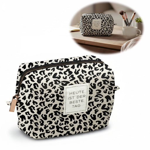 KI-generiertes Bild Kosmetiktasche Leo 14x11cm kleine Schminktasche Kulturtasche Waschtasche