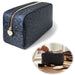 Mimi's Glow Kulturtasche Romy 26x14cm Leo Grau Schwarz Schminktasche Kosmetiktasche