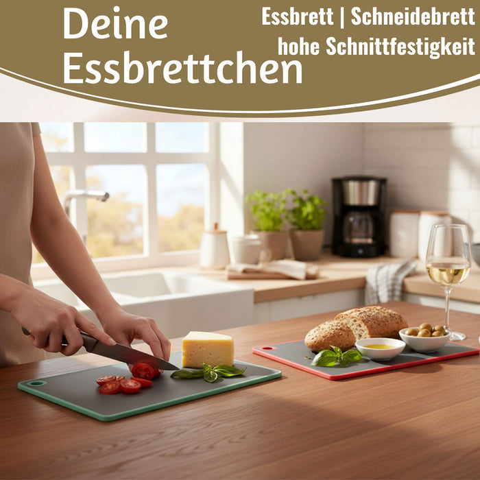 KI-generiertes Bild,6x Kunststoff Essbrettchen 23x16cm 6´er Set Grau Rutschfest Frühstücksbrettchen