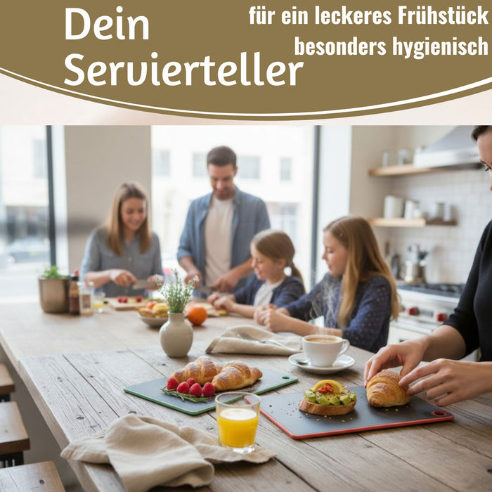 KI-generiertes Bild,2x Kunststoff Essbrettchen 23x16cm 2´er Set Grau Rutschfest Frühstücksbrettchen