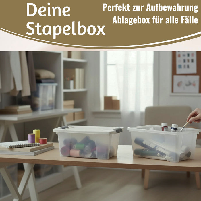 KI-generiertes Bild,Stapelbox Allzweckbox 30x20x15cm mit Deckel Transportbox Stapelkiste