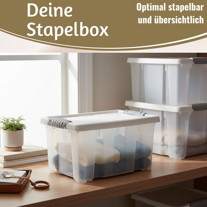 KI-generiertes Bild,Stapelbox Allzweckbox 30x20x15cm mit Deckel Transportbox Stapelkiste