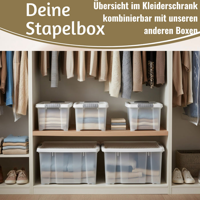 KI-generiertes Bild,Stapelbox Allzweckbox 30x20x15cm mit Deckel Transportbox Stapelkiste