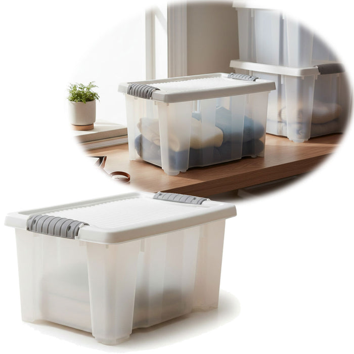 KI-generiertes Bild Stapelbox Allzweckbox 30x20x15cm mit Deckel Transportbox Stapelkiste