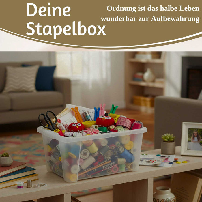 Stapelbox Allzweckbox 30x20x15cm ♻️ mit Deckel Transportbox Stapelkiste