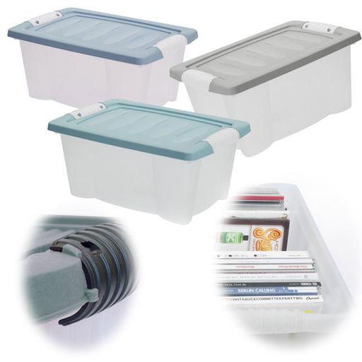Stapelbox Allzweckbox 3´er Set 30x20x15cm Recycelt mit Deckel Transportbox Stapelkiste