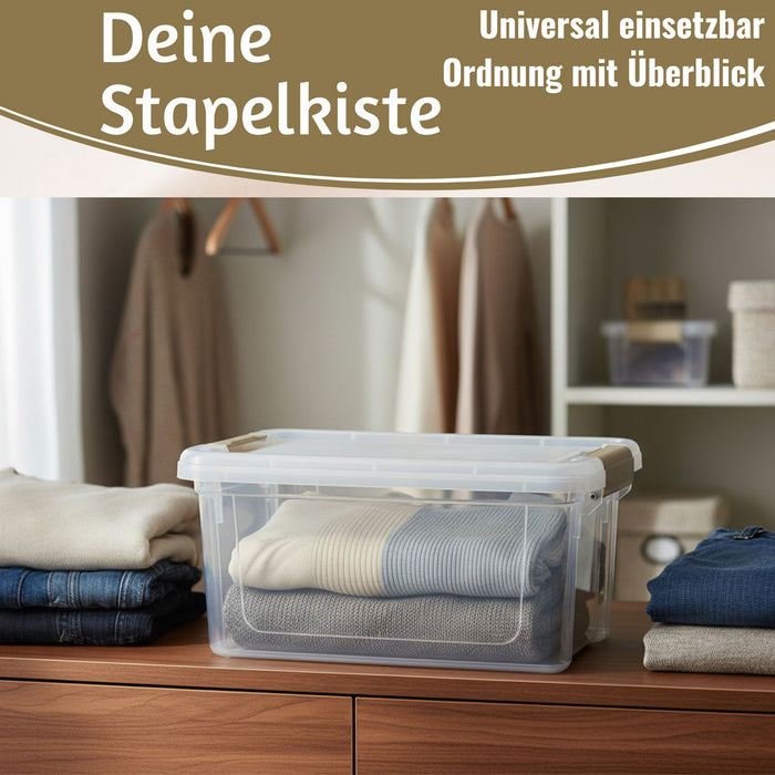 Stapelbox Allzweckbox 5L Lebensmittelecht mit Deckel Transportbox Stapelkiste