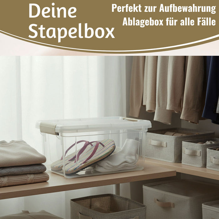 Stapelbox Allzweckbox 5L Lebensmittelecht mit Deckel Transportbox Stapelkiste