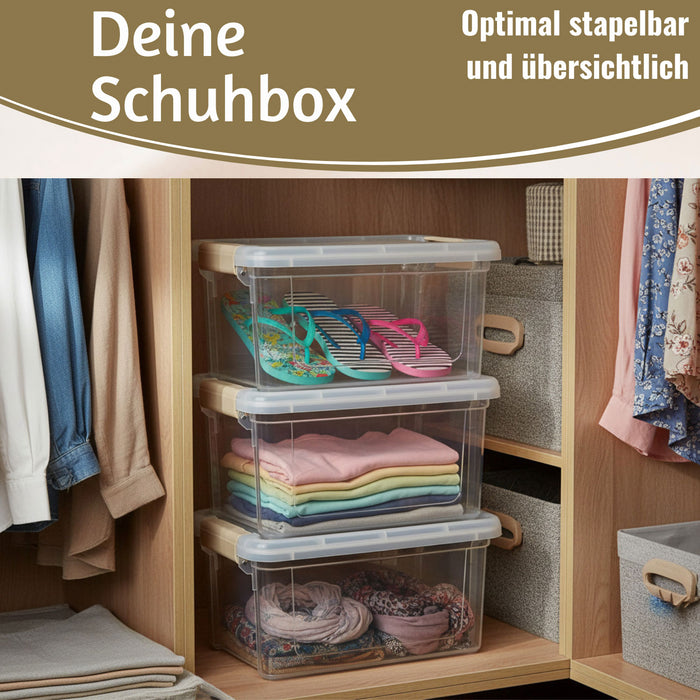 Stapelbox Allzweckbox 5L Lebensmittelecht mit Deckel Transportbox Stapelkiste