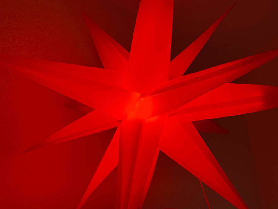 KI-generiertes Bild,3D Außen Leuchtstern Ø 30cm Rot 2 LED Timer Beleuchtet Weihnachtsstern