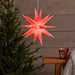3D Außen Leuchtstern Ø 30cm Rot 2 LED Timer Beleuchtet Weihnachtsstern