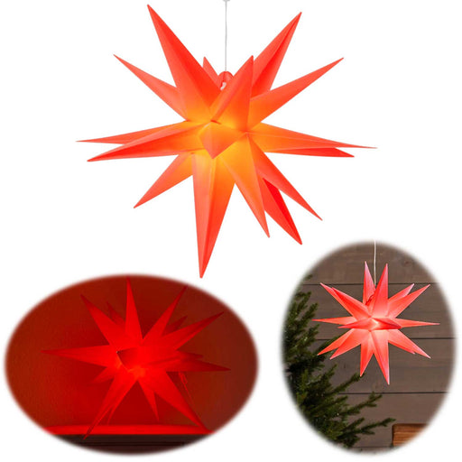 KI-generiertes Bild 3D Außen Leuchtstern Ø 40cm Rot 6 LED Beleuchtet Weihnachtsstern Faltstern